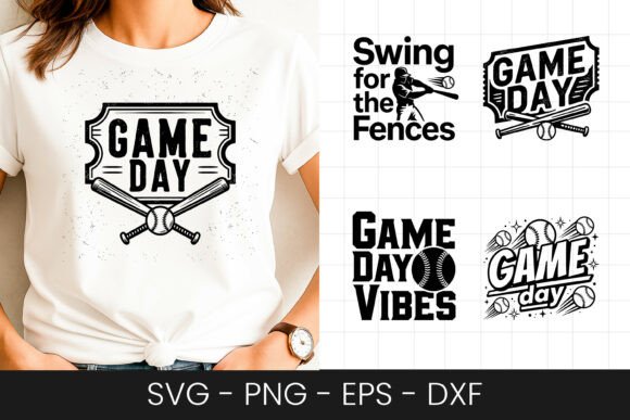 Baseball Game Day Badge Design SVG PNG