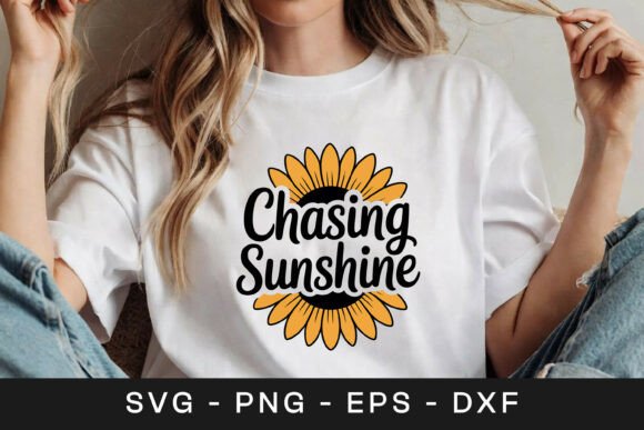 Chasing Sunshine Sunflower SVG PNG: Crafts & Graphics for Local Branding