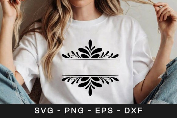 Floral Divider Frame Design SVG PNG for Crafts & Graphics
