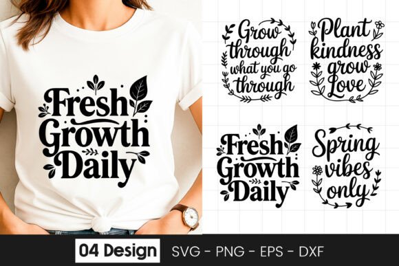 Fresh Growth Daily Floral SVG PNG: Graphics for Crafts & Content