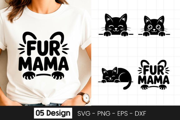 Fur Mama Cat Lover SVG Graphics for Crafts