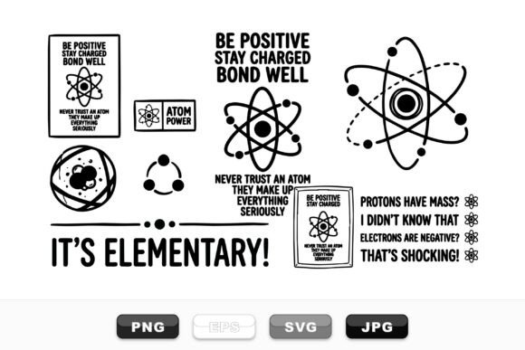 Science Atom Quote Clipart Set: Graphics for Crafts