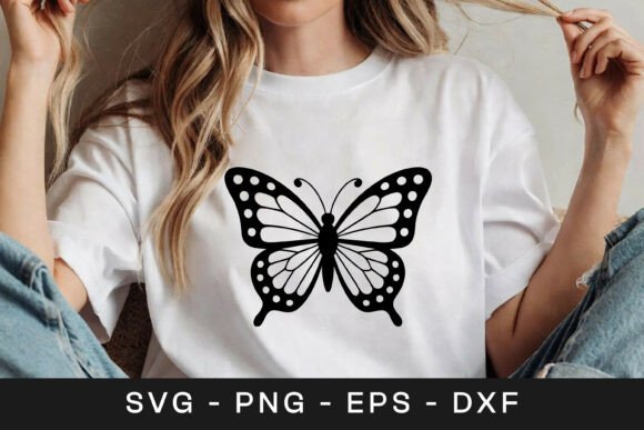 Simple Butterfly Outline Design SVG PNG: Crafts & Graphics