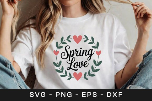 Spring Love Floral Wreath SVG PNG for Crafts & Graphics